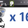 16 HD (1080P) Cameras Cabling & Installation w/Online Support Package